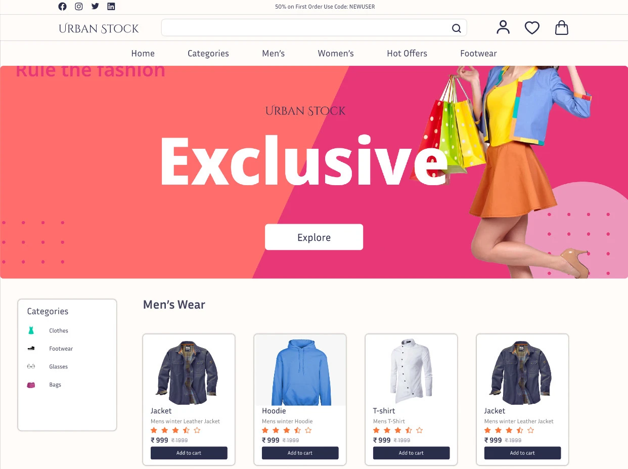 image of a ecommerse site developed by growwithshoby