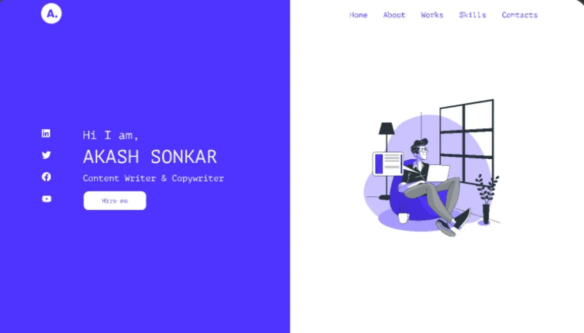 image of another portfolio website developed by growwithshoby